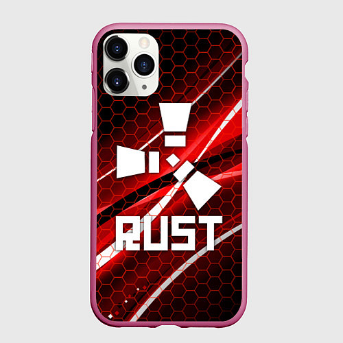 Чехол iPhone 11 Pro матовый RUST / 3D-Малиновый – фото 1