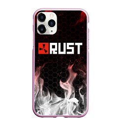 Чехол iPhone 11 Pro матовый RUST, цвет: 3D-розовый