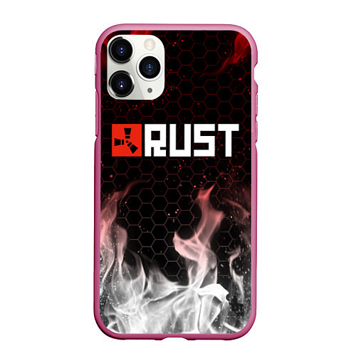 Чехол iPhone 11 Pro матовый RUST / 3D-Малиновый – фото 1