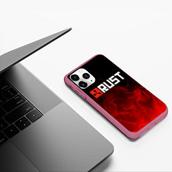 Чехол iPhone 11 Pro матовый RUST, цвет: 3D-малиновый — фото 2