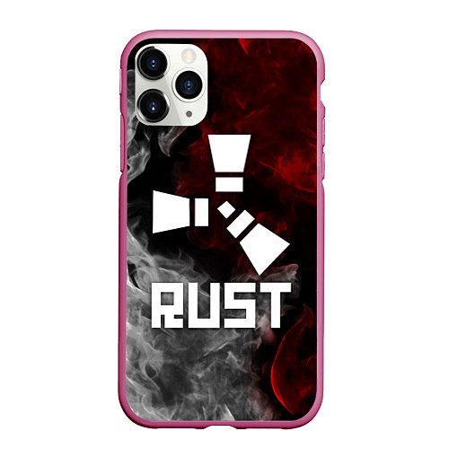 Чехол iPhone 11 Pro матовый RUST / 3D-Малиновый – фото 1