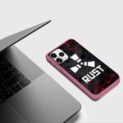 Чехол iPhone 11 Pro матовый RUST, цвет: 3D-малиновый — фото 2