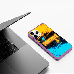 Чехол iPhone 11 Pro матовый FORTNITE, цвет: 3D-фиолетовый — фото 2