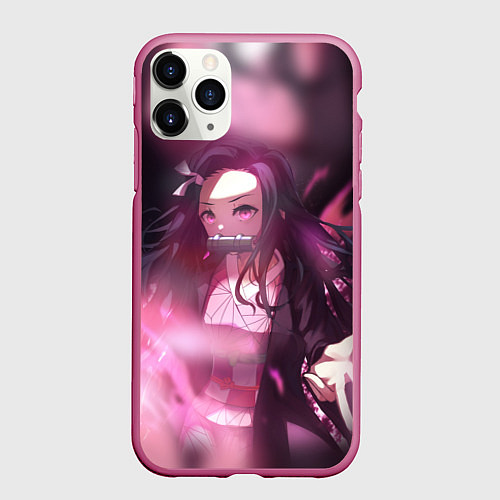 Чехол iPhone 11 Pro матовый NEZUKO / 3D-Малиновый – фото 1