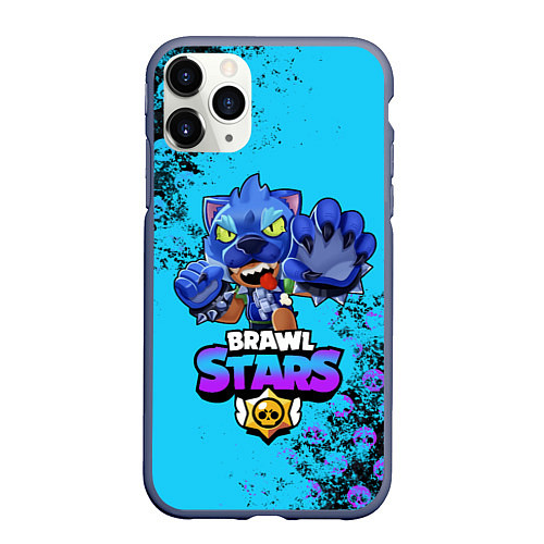 Чехол iPhone 11 Pro матовый Brawl Stars LEON / 3D-Серый – фото 1