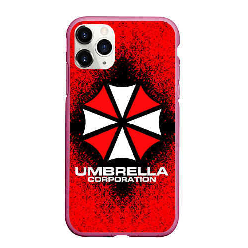 Чехол iPhone 11 Pro матовый Umbrella Corporation / 3D-Малиновый – фото 1