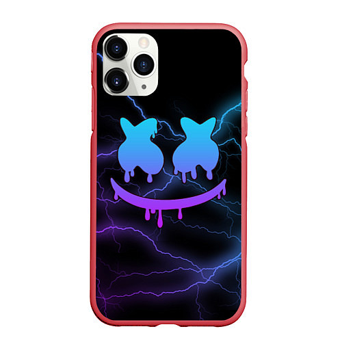 Чехол iPhone 11 Pro матовый Marshmello / 3D-Красный – фото 1