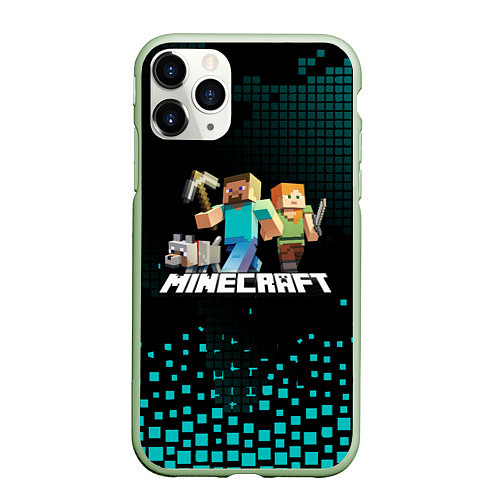Чехол iPhone 11 Pro матовый Minecraft / 3D-Салатовый – фото 1