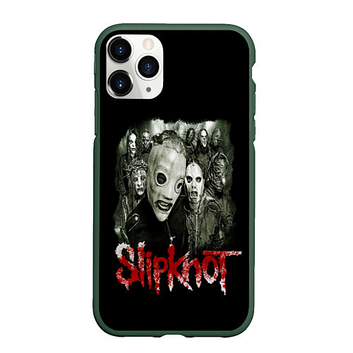 Чехол iPhone 11 Pro матовый SLIPKNOT / 3D-Темно-зеленый – фото 1