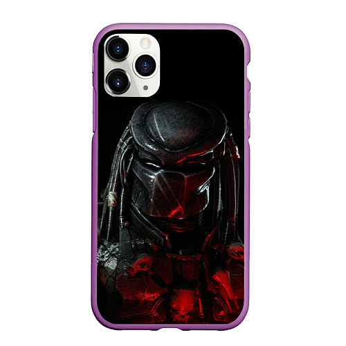 Чехол iPhone 11 Pro матовый PREDATOR / 3D-Фиолетовый – фото 1