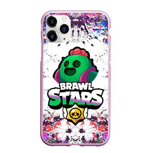 Чехол iPhone 11 Pro матовый Brawl Stars Spike / 3D-Розовый – фото 1