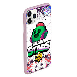 Чехол iPhone 11 Pro матовый Brawl Stars Spike, цвет: 3D-розовый — фото 2