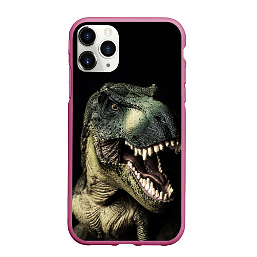 Чехол iPhone 11 Pro матовый Динозавр T-Rex / 3D-Малиновый – фото 1