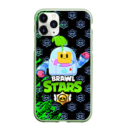 Чехол iPhone 11 Pro матовый BRAWL STARS SPROUT, цвет: 3D-салатовый