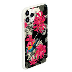 Чехол iPhone 11 Pro матовый Цветы, цвет: 3D-белый — фото 2