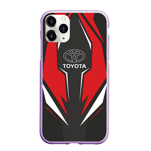 Чехол iPhone 11 Pro матовый Toyota Driver team Red / 3D-Сиреневый – фото 1