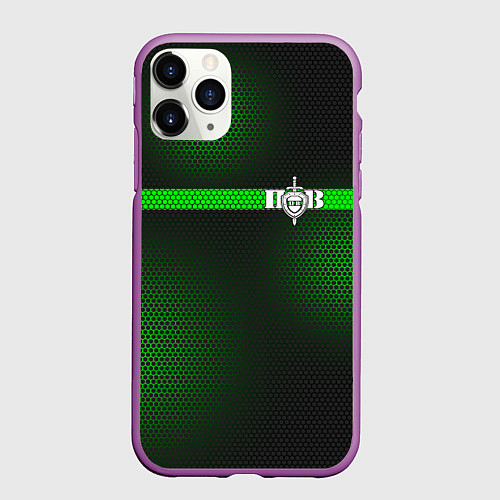 Чехол iPhone 11 Pro матовый Пограничные Войска / 3D-Фиолетовый – фото 1