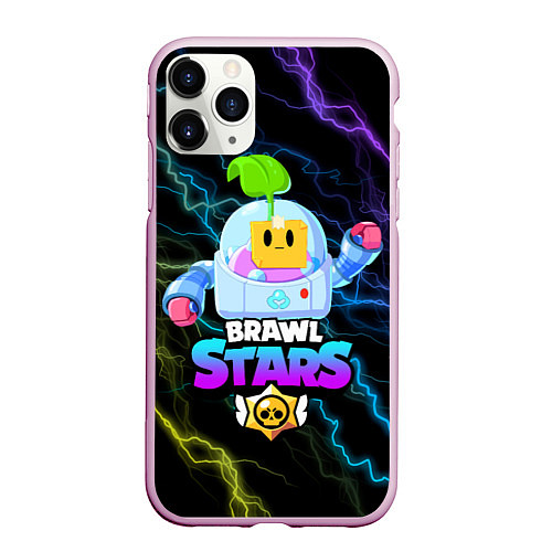 Чехол iPhone 11 Pro матовый BRAWL STARS SPROUT / 3D-Розовый – фото 1