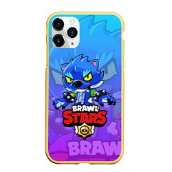 Чехол iPhone 11 Pro матовый Brawl Stars LEON оборотень, цвет: 3D-желтый