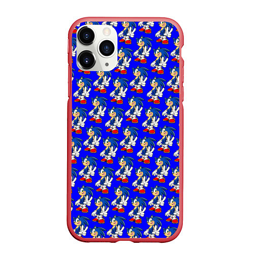 Чехол iPhone 11 Pro матовый SONIC / 3D-Красный – фото 1