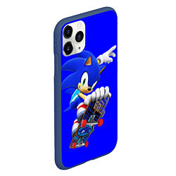 Чехол iPhone 11 Pro матовый SONIC, цвет: 3D-тёмно-синий — фото 2