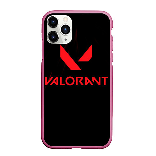 Чехол iPhone 11 Pro матовый VALORANT / 3D-Малиновый – фото 1