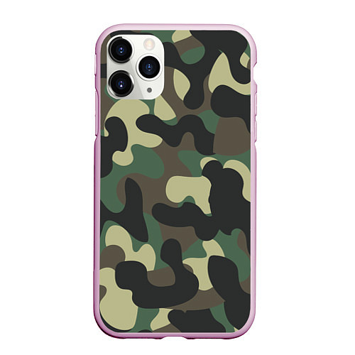 Чехол iPhone 11 Pro матовый КАМУФЛЯЖ / 3D-Розовый – фото 1