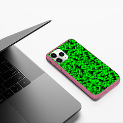 Чехол iPhone 11 Pro матовый КАМУФЛЯЖ GREEN, цвет: 3D-малиновый — фото 2