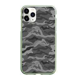 Чехол iPhone 11 Pro матовый КАМУФЛЯЖ GREY, цвет: 3D-салатовый