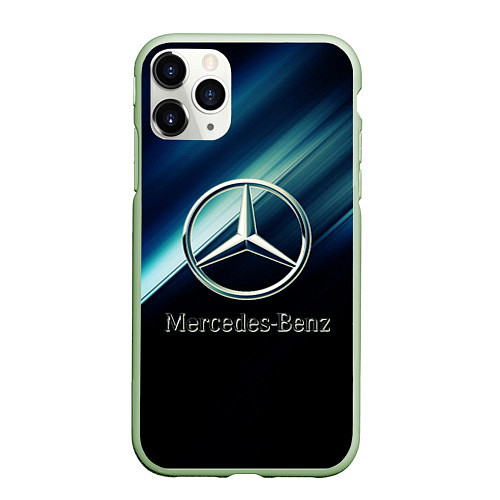 Чехол iPhone 11 Pro матовый Mercedes / 3D-Салатовый – фото 1