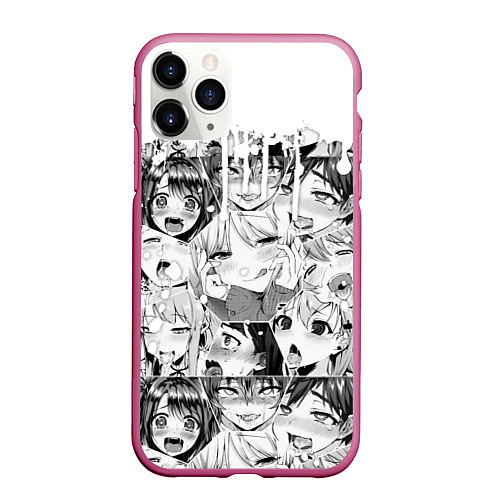 Чехол iPhone 11 Pro матовый AHEGAO / 3D-Малиновый – фото 1