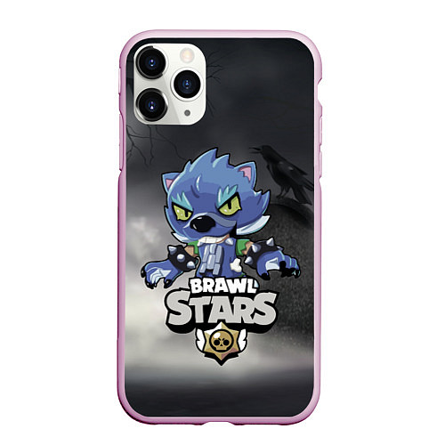 Чехол iPhone 11 Pro матовый Brawl Stars LEON / 3D-Розовый – фото 1