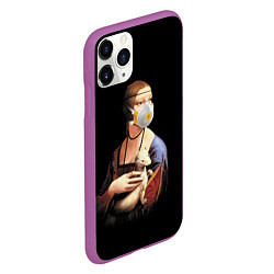 Чехол iPhone 11 Pro матовый Чечилия Галлерани - дама с горностаем, цвет: 3D-фиолетовый — фото 2