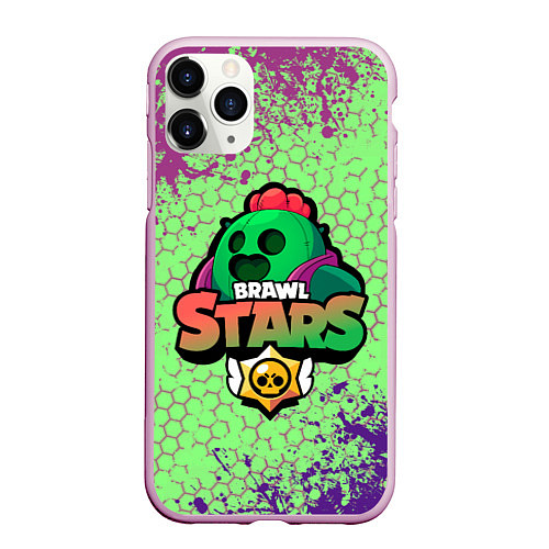 Чехол iPhone 11 Pro матовый Brawl Stars Spike / 3D-Розовый – фото 1