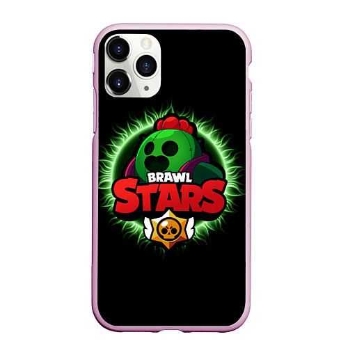 Чехол iPhone 11 Pro матовый Brawl Stars Spike / 3D-Розовый – фото 1