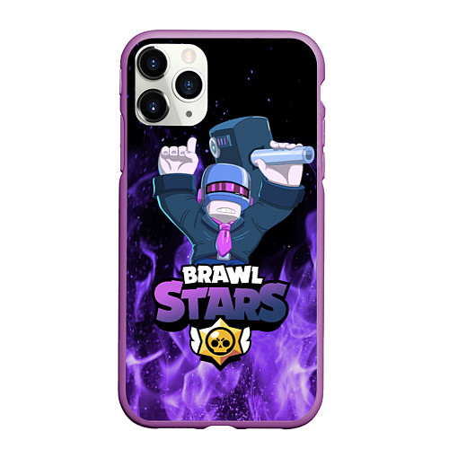 Чехол iPhone 11 Pro матовый Brawl Stars DJ Frank / 3D-Фиолетовый – фото 1