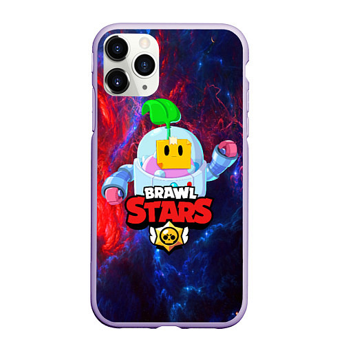 Чехол iPhone 11 Pro матовый BRAWL STARS SPROUT / 3D-Светло-сиреневый – фото 1