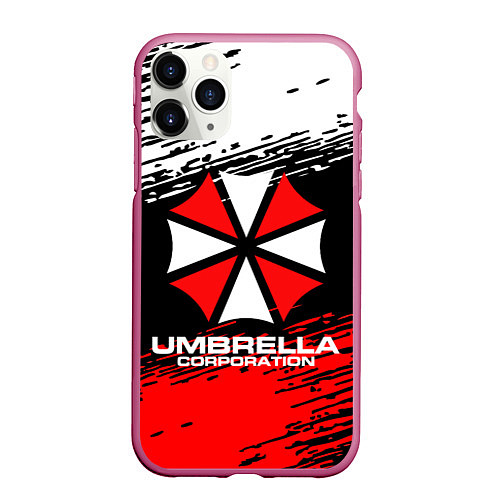 Чехол iPhone 11 Pro матовый Umbrella Corporation / 3D-Малиновый – фото 1