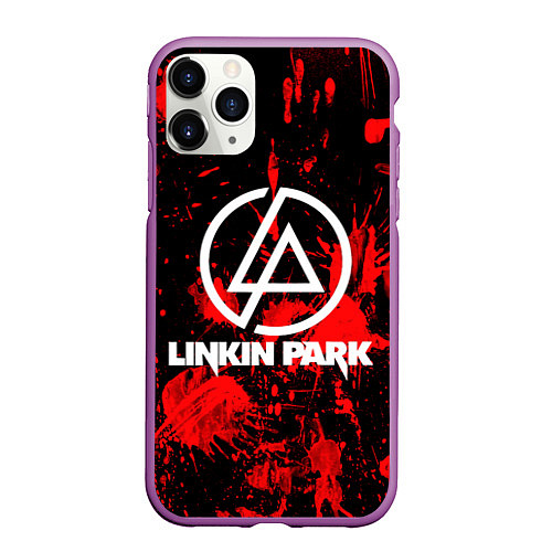 Чехол iPhone 11 Pro матовый Linkin Park / 3D-Фиолетовый – фото 1