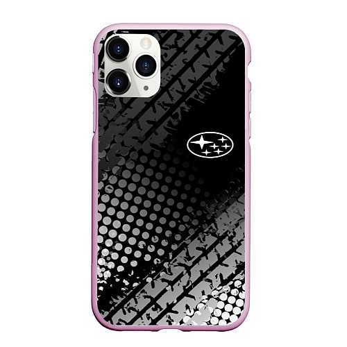 Чехол iPhone 11 Pro матовый Subaru / 3D-Розовый – фото 1