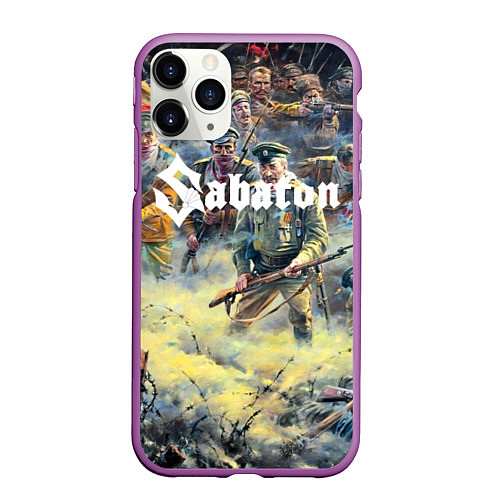 Чехол iPhone 11 Pro матовый Sabaton / 3D-Фиолетовый – фото 1