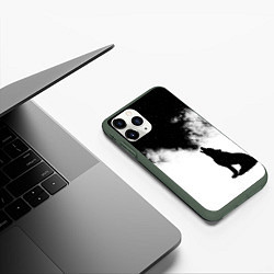 Чехол iPhone 11 Pro матовый Galaxy wolf, цвет: 3D-темно-зеленый — фото 2