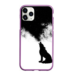Чехол iPhone 11 Pro матовый Galaxy wolf, цвет: 3D-фиолетовый