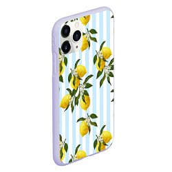 Чехол iPhone 11 Pro матовый Лимоны, цвет: 3D-светло-сиреневый — фото 2