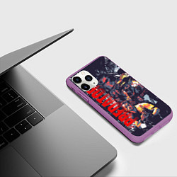 Чехол iPhone 11 Pro матовый Predator - jungle texture, цвет: 3D-фиолетовый — фото 2