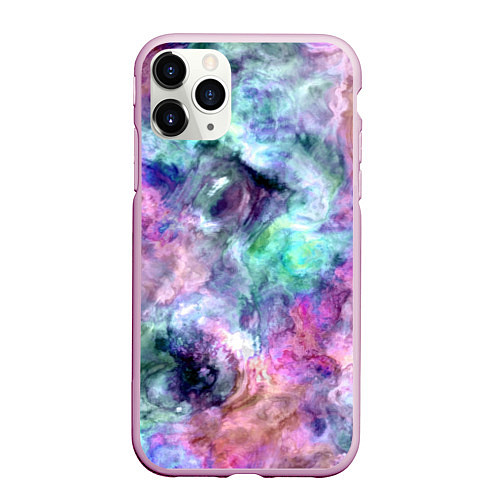 Чехол iPhone 11 Pro матовый Color splashes / 3D-Розовый – фото 1