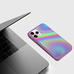 Чехол iPhone 11 Pro матовый Gradient vinyl, цвет: 3D-фиолетовый — фото 2