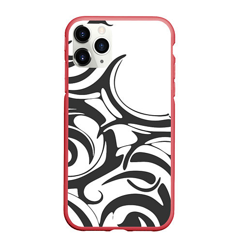 Чехол iPhone 11 Pro матовый Узоры / 3D-Красный – фото 1