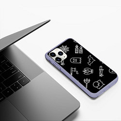 Чехол iPhone 11 Pro матовый Страшилки, цвет: 3D-светло-сиреневый — фото 2