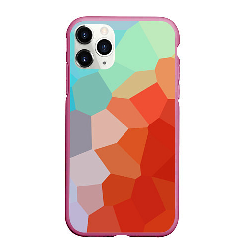 Чехол iPhone 11 Pro матовый Пикси кристаллы / 3D-Малиновый – фото 1
